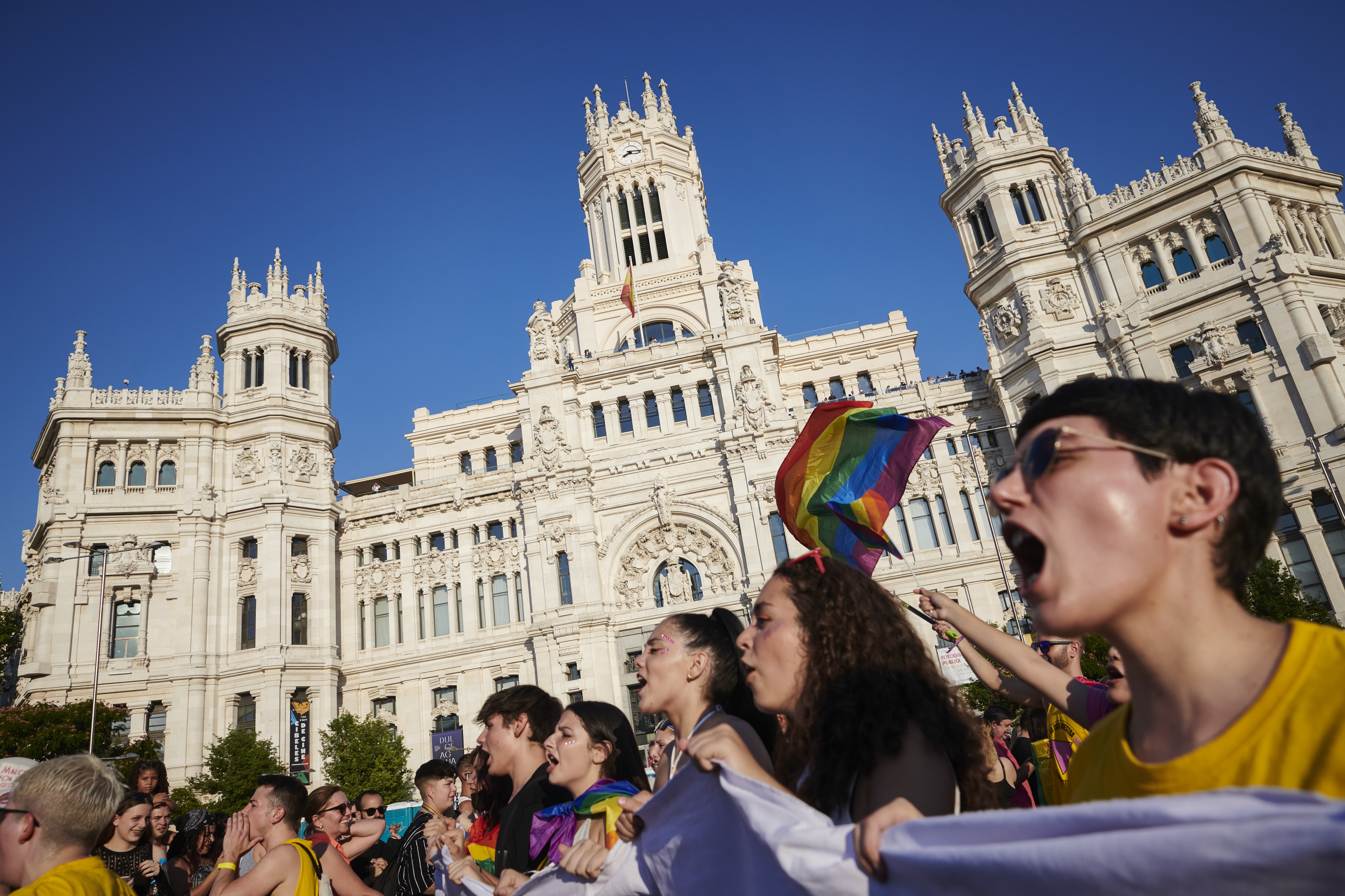 People take part in the Madrid Pride Parade 2022, in Madrid, Spain, 09 July 2022.