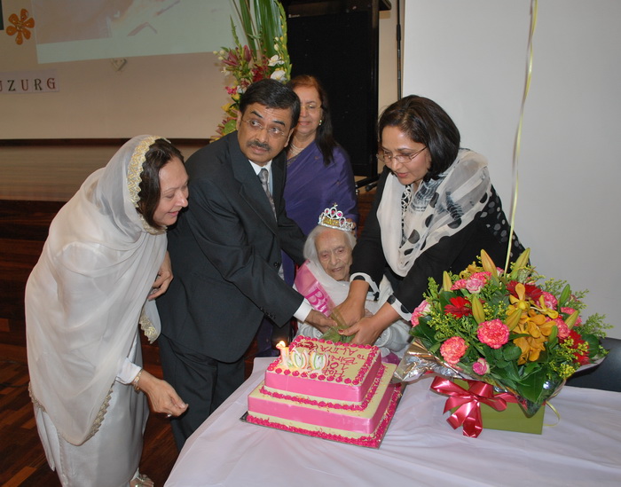  South Asian Muslim Association of Australia (SAMAA) celebrated her 100th birthday in November 2010, and then at its annual event on 12 March 2011۔