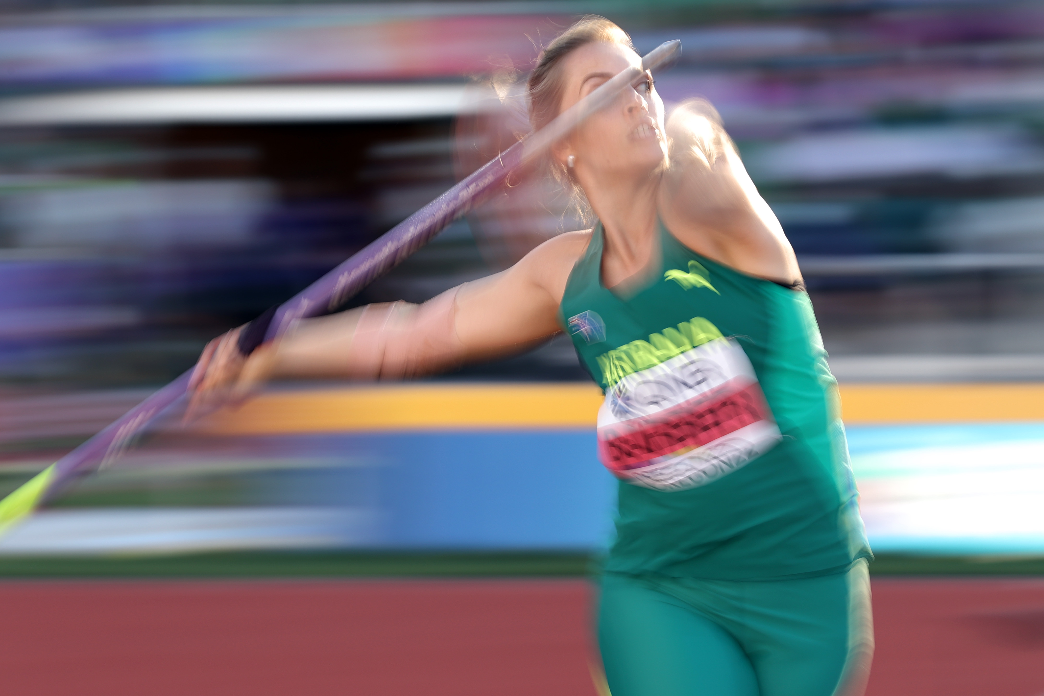 Kelsey-Lee Barber of Team Australia competes in the Women's Javelin Throw Final on day eight of the World Athletics Championships Oregon22 at Hayward Field on 22 July 2022.