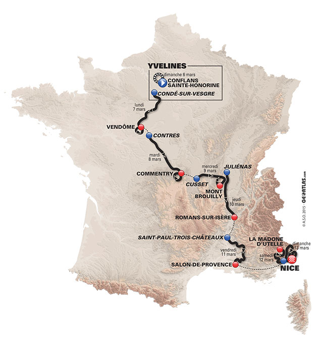 Paris-Nice, route, 2016