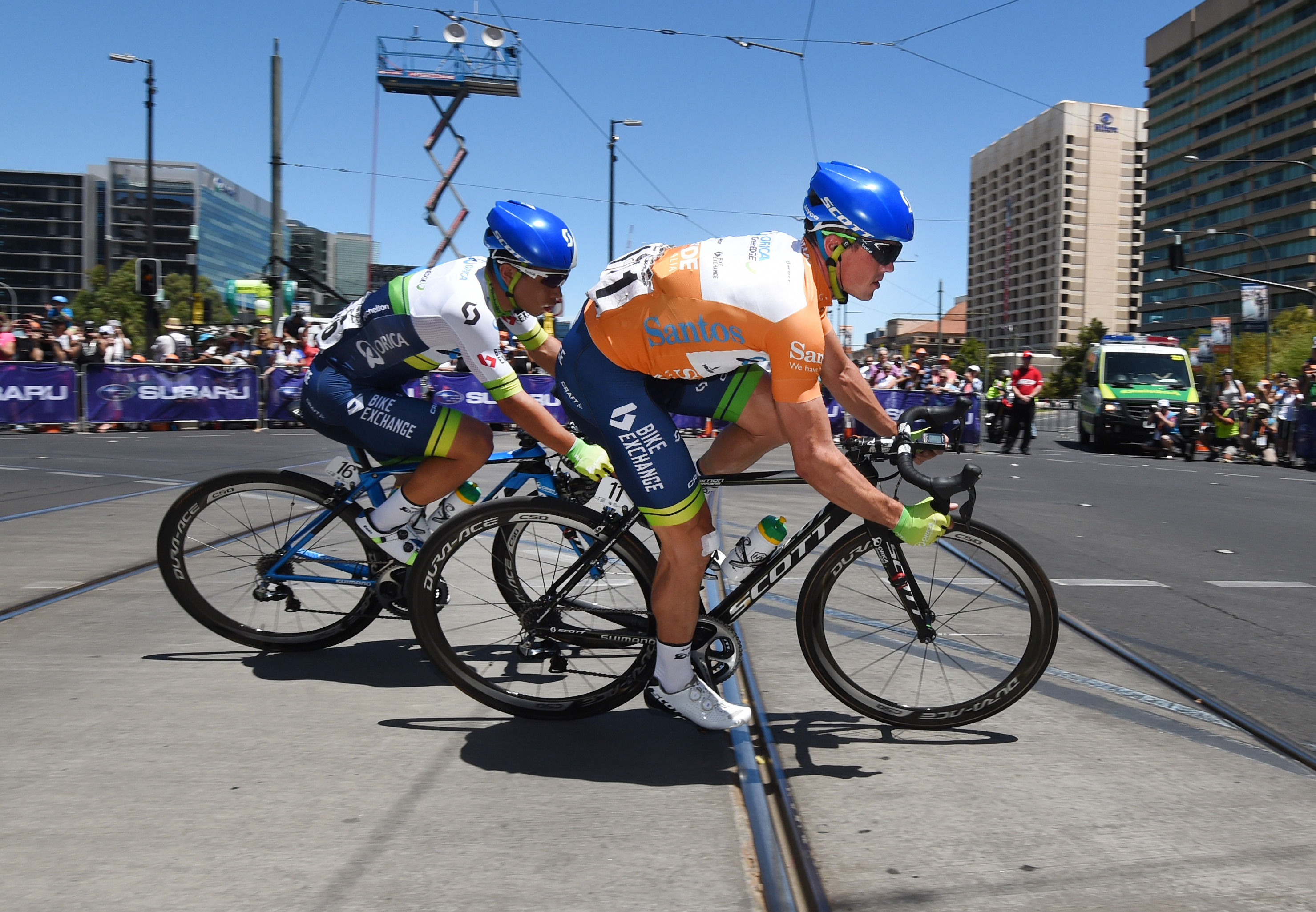 Simon Gerrans, Caleb Ewan, Orica-GreenEDGE, Santos Tour Down Under