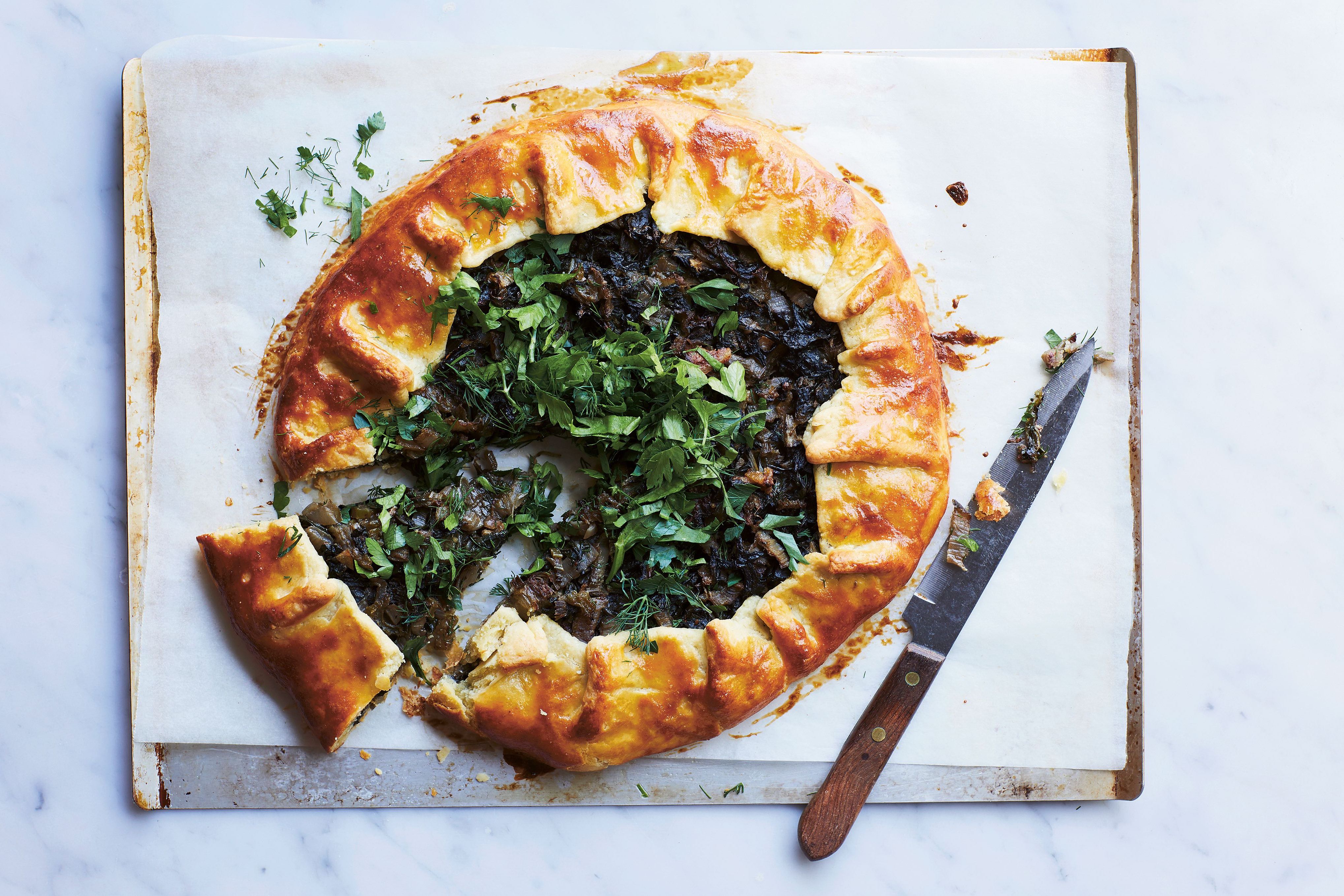 Silverbeet galette.