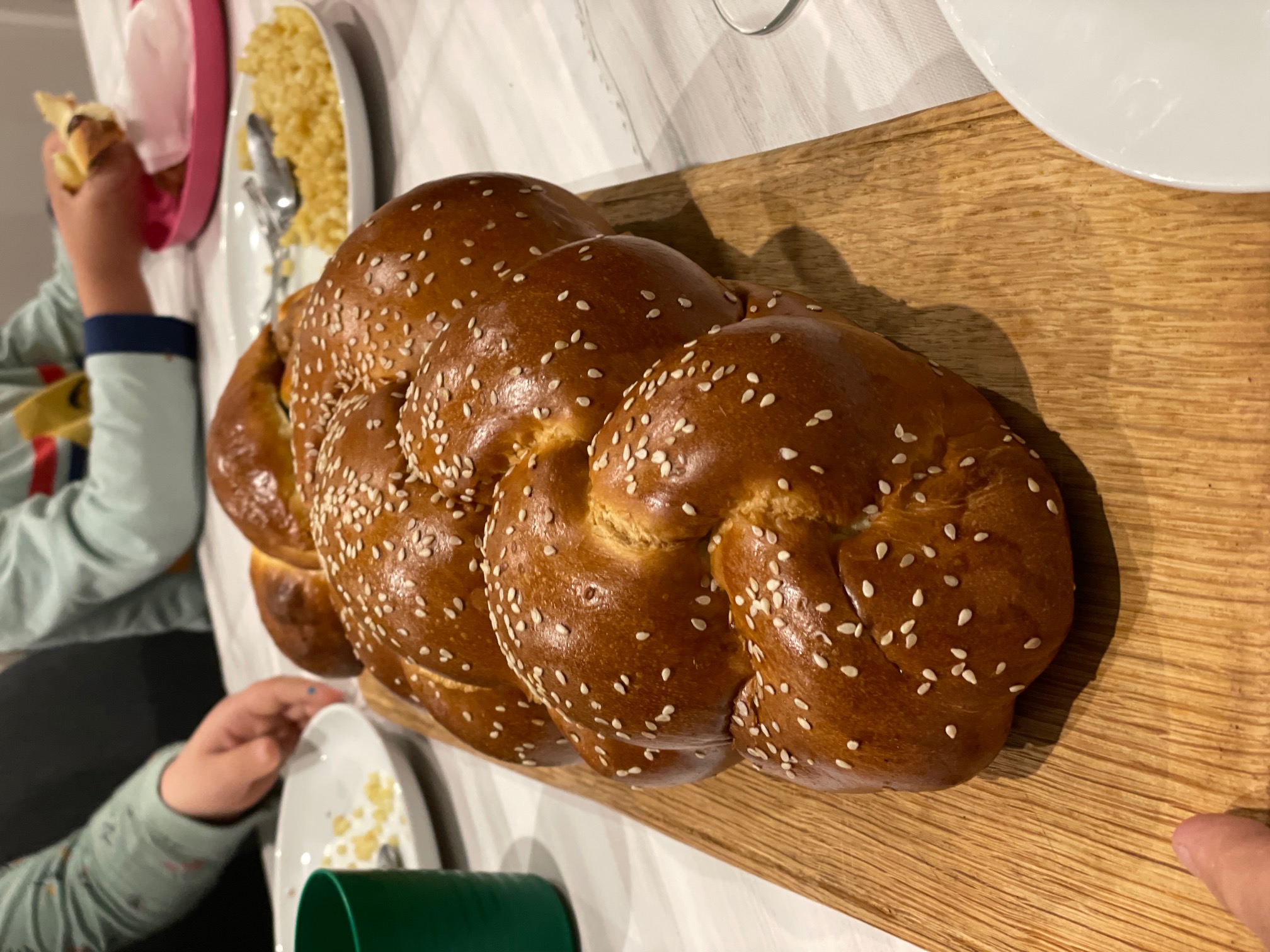 Challah is just one of the foods attracting Efrat's family to the table on Friday evenings. 