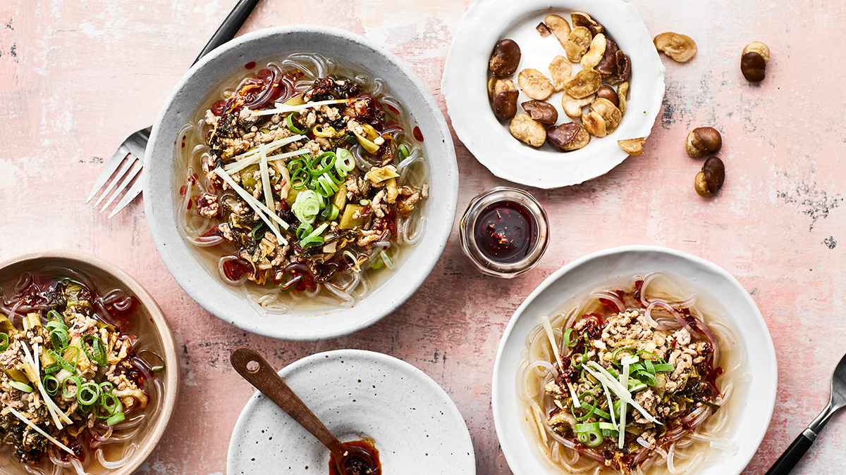 Sichuan pork and noodle soup