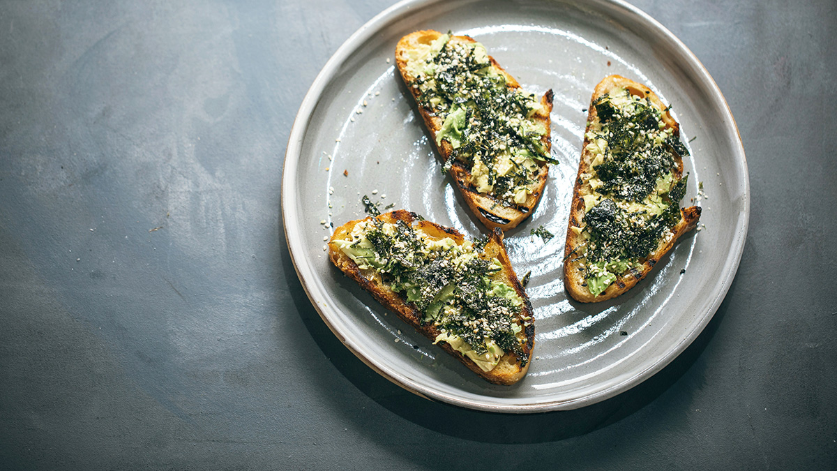 Furikake on avocado toast