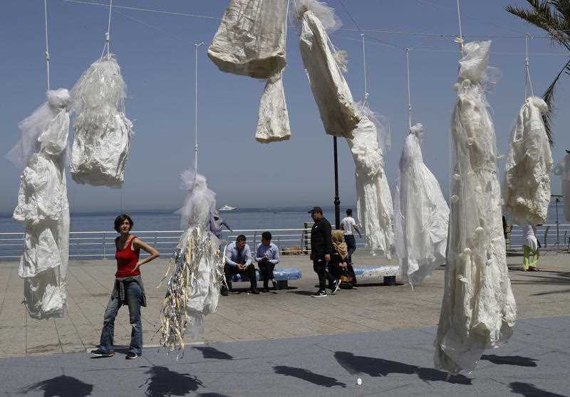 A Beirut protest against Lebanese laws allowing rapists to be absolved of his crime if he marries his victim.
