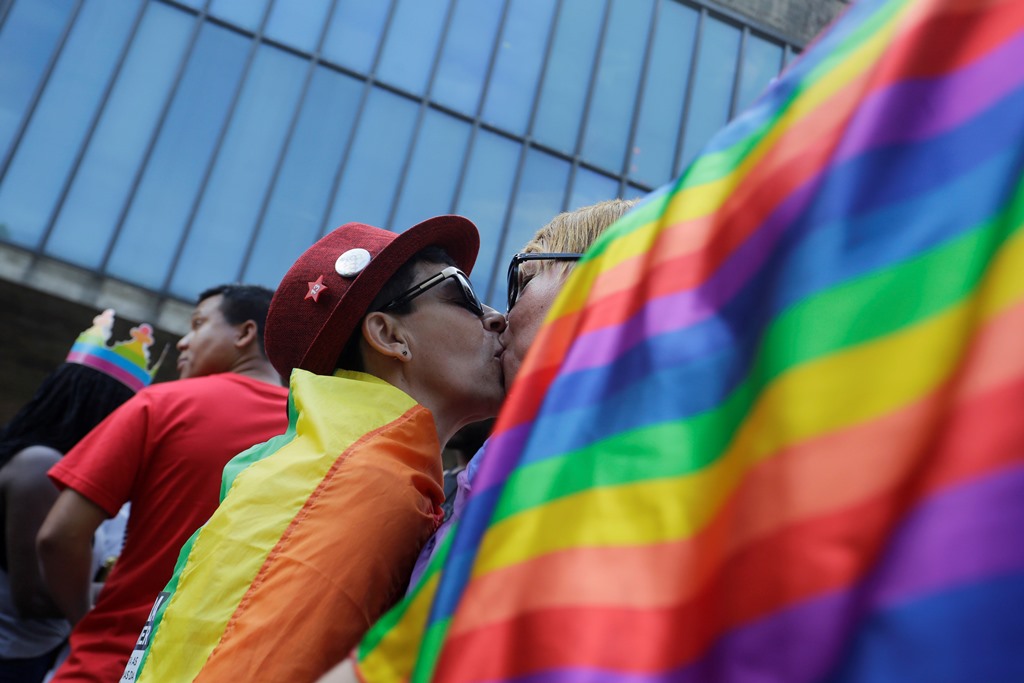 Scene from the annual Gay Pride Parade in Sao Paulo, Brazil