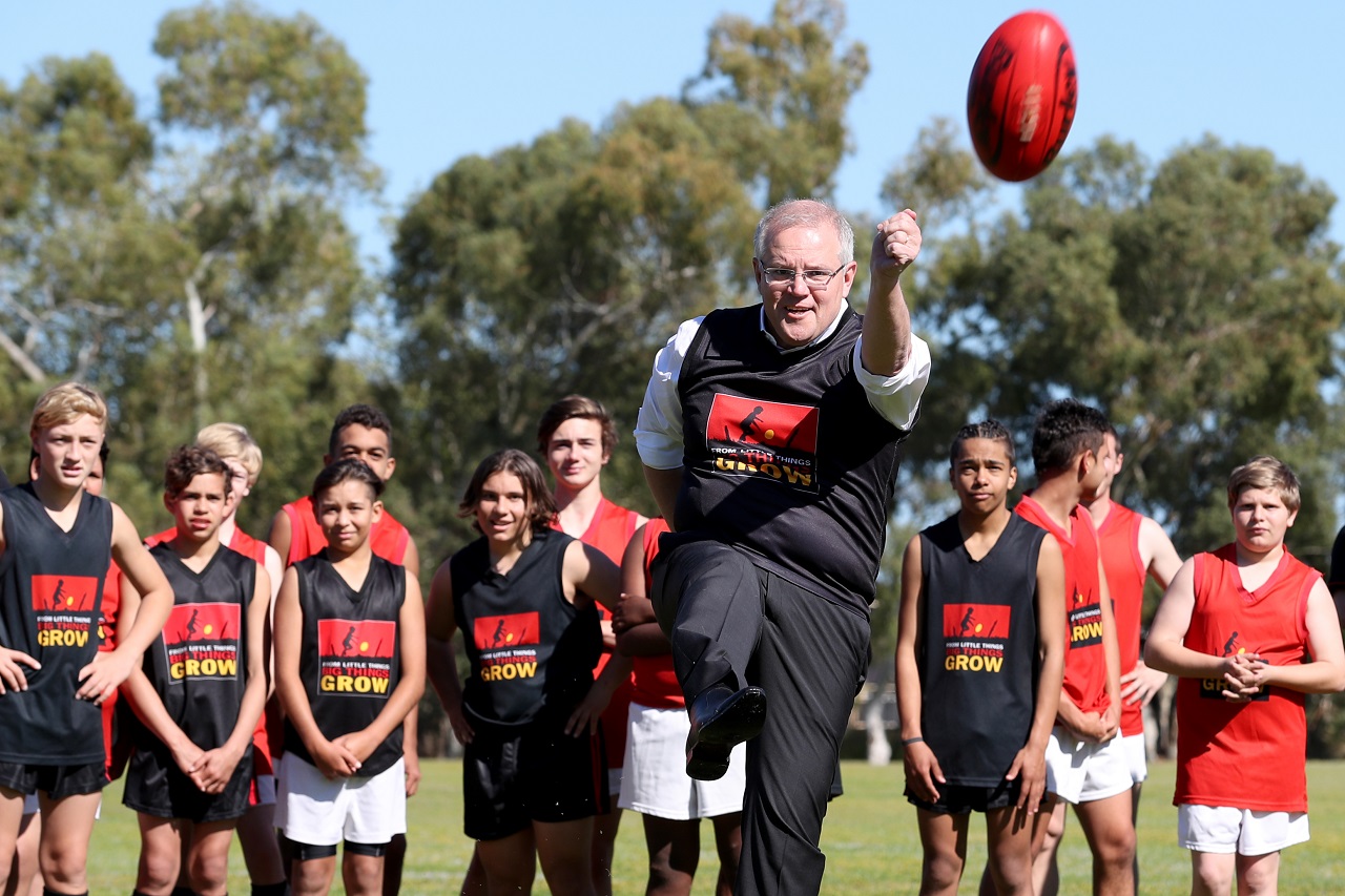 Prime Minister Scott Morrison at Clontarf Aboriginal College in Perth.