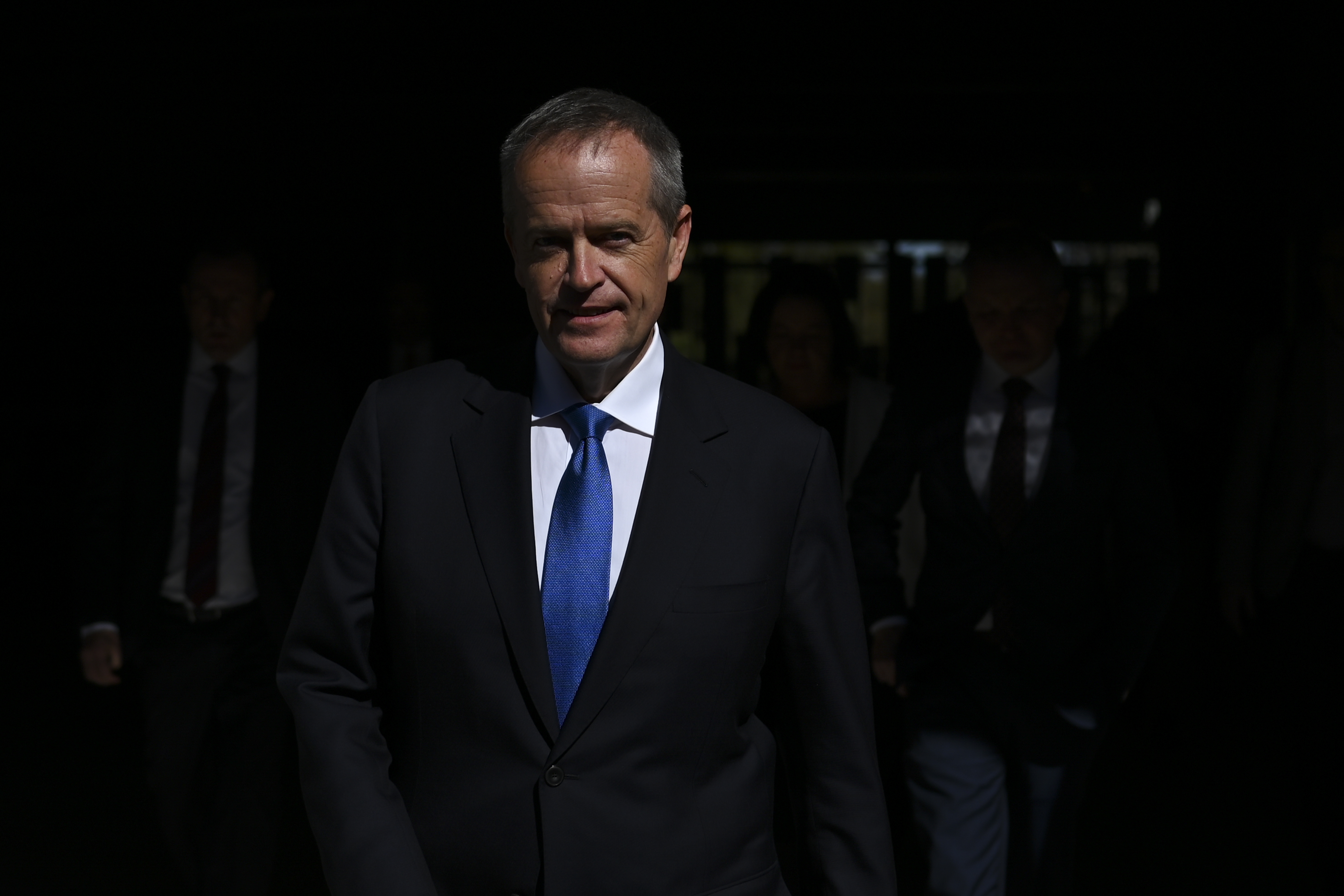 Australian Opposition Leader Bill Shorten is seen during a visit to a TAFE Campus in Perth, Wednesday, May 15, 2019. A Federal election will be held in Australian on Saturday May 18, 2019. (AAP Image/Lukas Coch) NO ARCHIVING