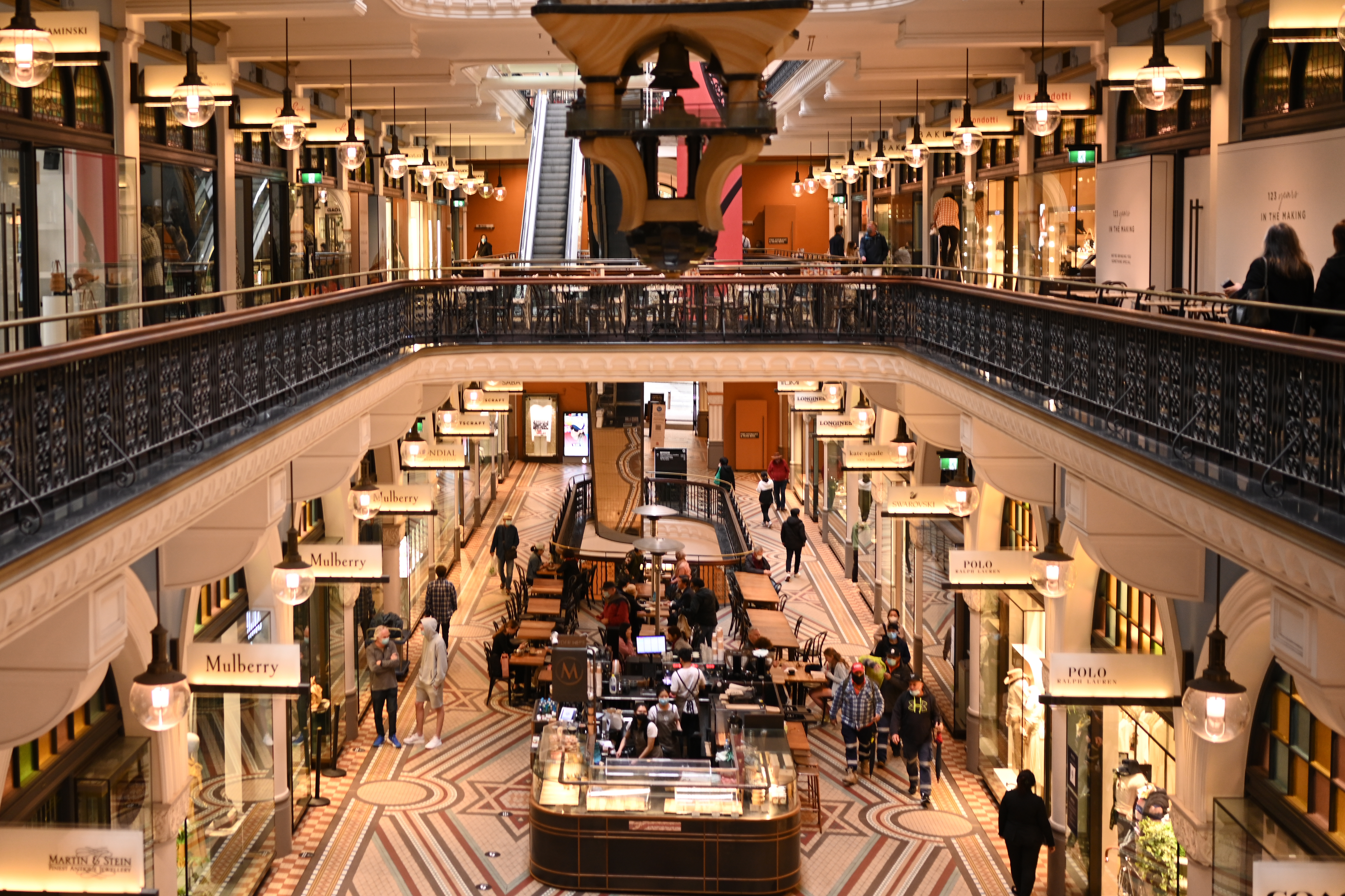 Shoppers return to the QVB shopping mall as Sydneysiders enjoy Freedom Day after 108 days of lockdown