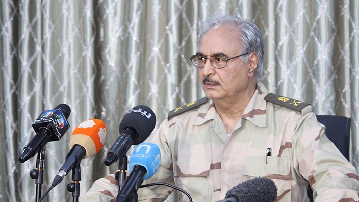 Retired Libyan General Khalifa Haftar.