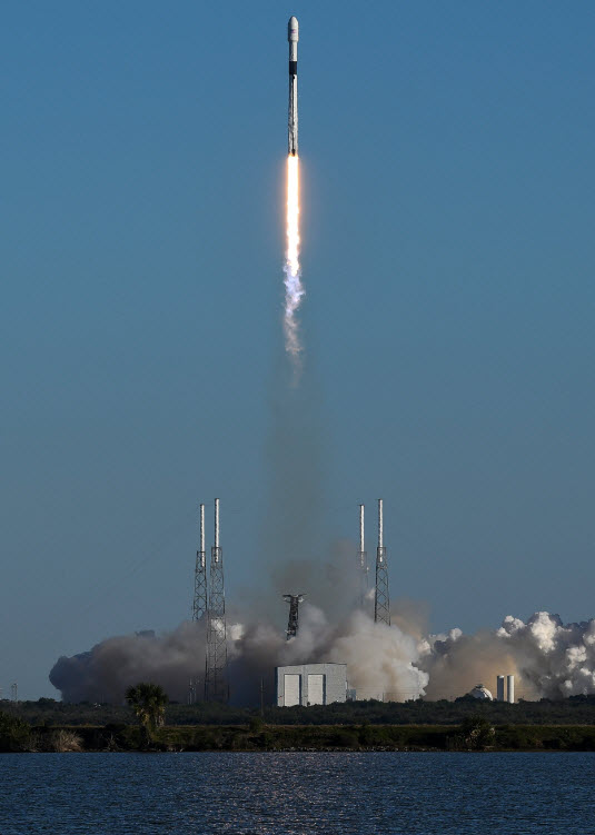 A SpaceX Falcon 9 rocket lifts off at the Cape Canaveral Air Force Station in Cape Canaveral (AAP)