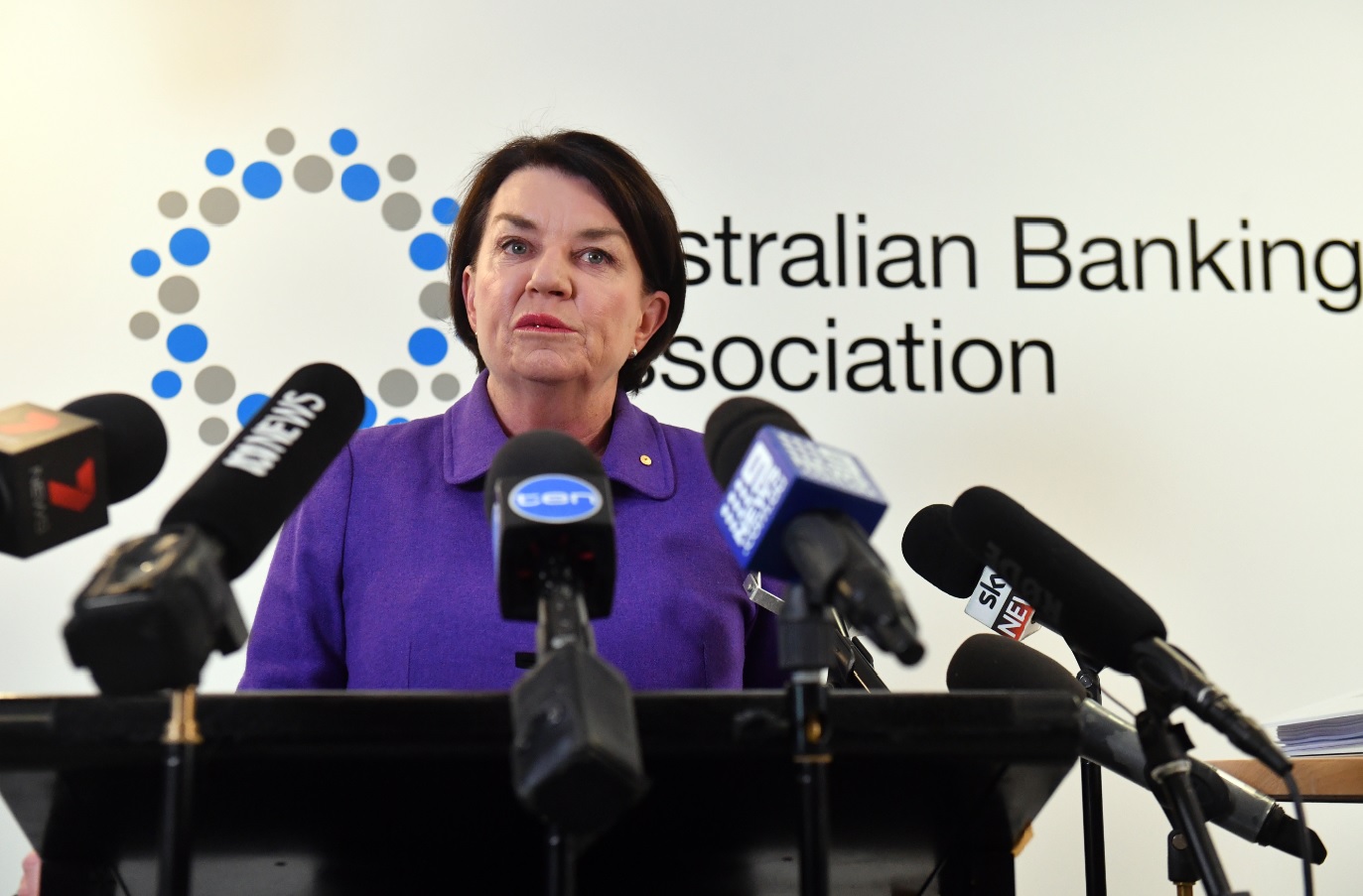 Australian Banking Association CEO Anna Bligh speaks to the media during a press conference in Sydney, Friday, September 28, 2018.