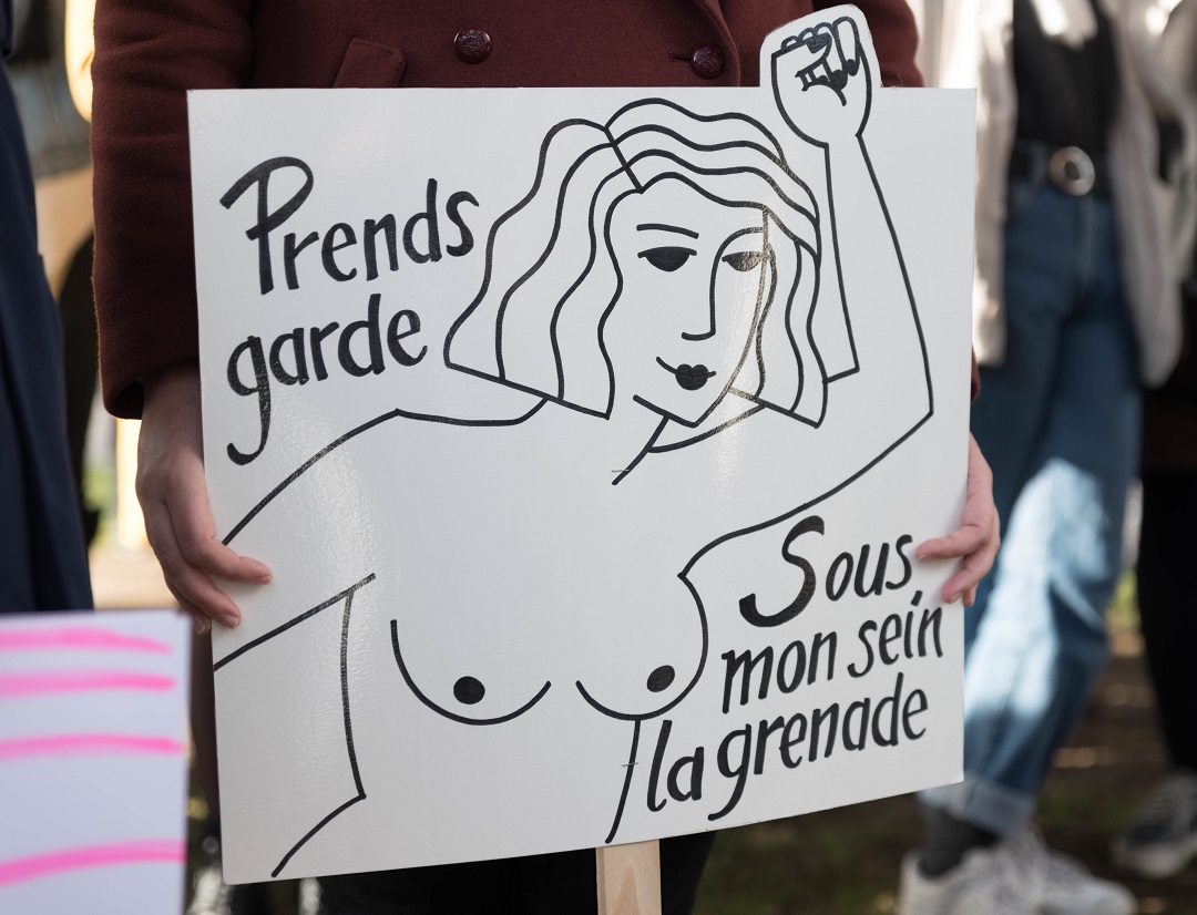 President Emmanuel Macron tweeted in support of the march denouncing sexual violence.