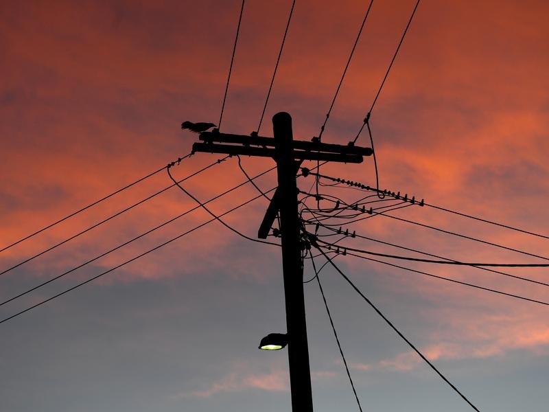 An electricity pole