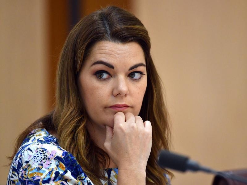 Greens Senator Sarah Hanson-Young. Senator Leyonhjelm infamously told her to "stop shagging men" during the debate.