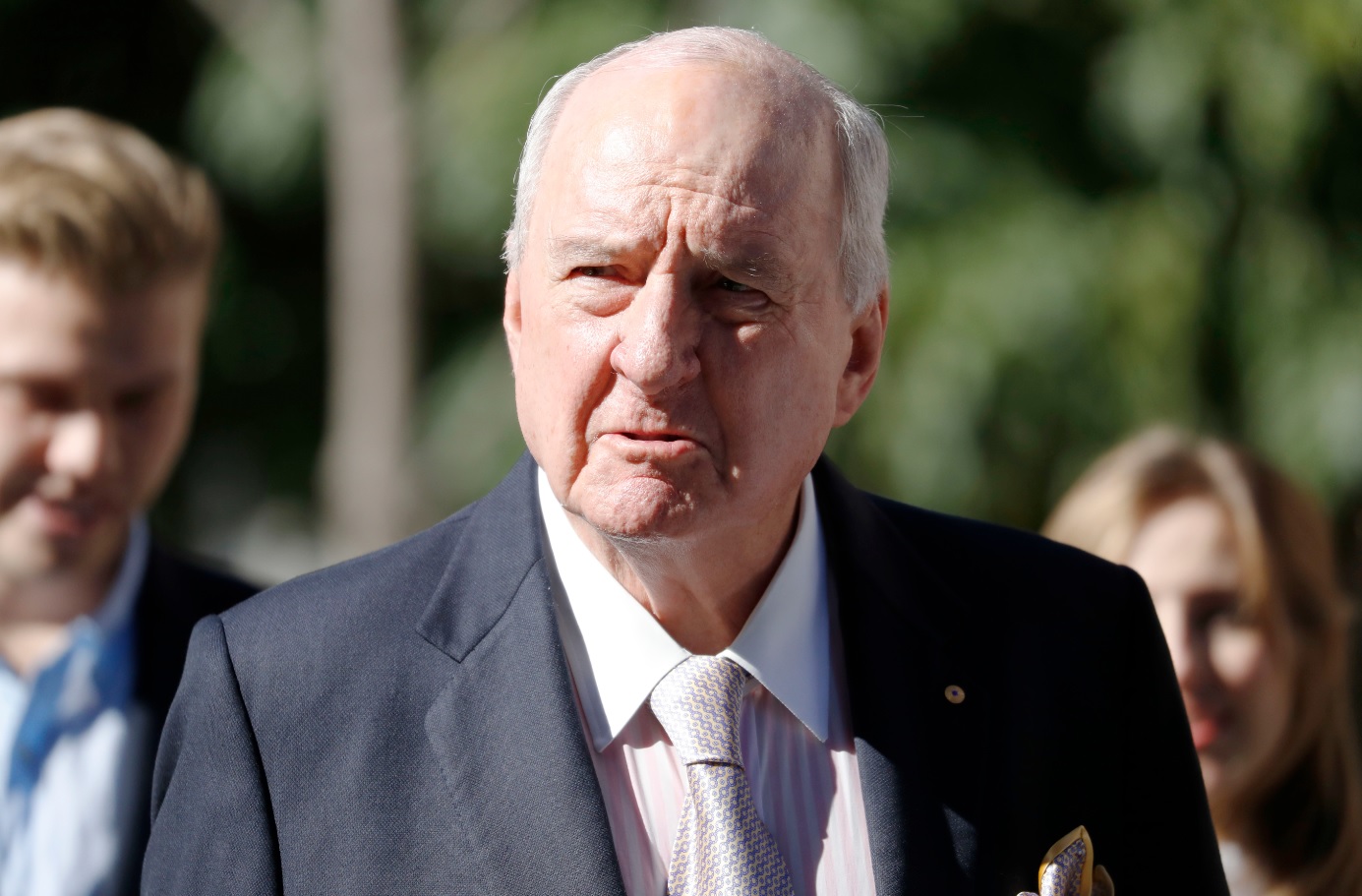 Alan Jones talks to the media.