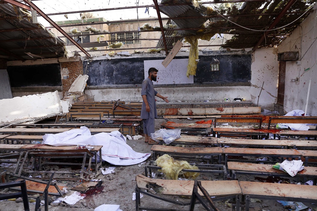 The aftermath of the suicide bomb attack in Kabul.