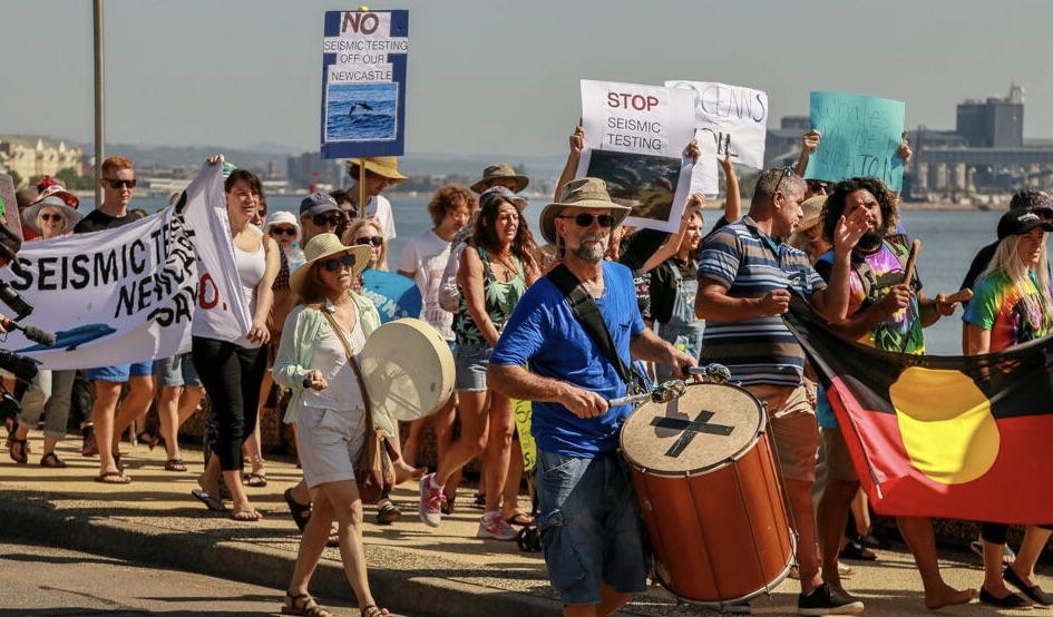 Protest against seismic testing in Newcastle