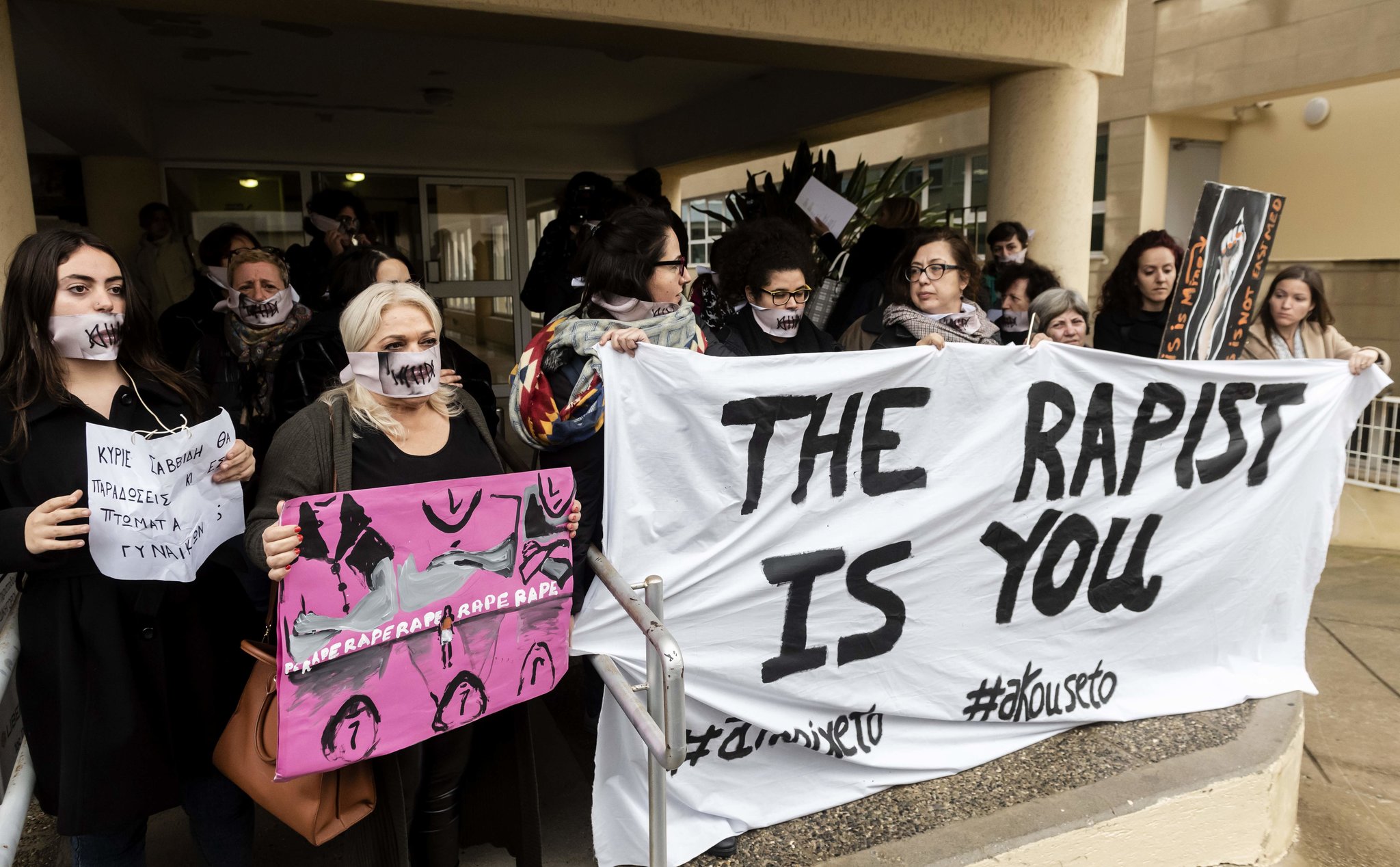 Activists gathered outside the court on Monday in support of the British woman.