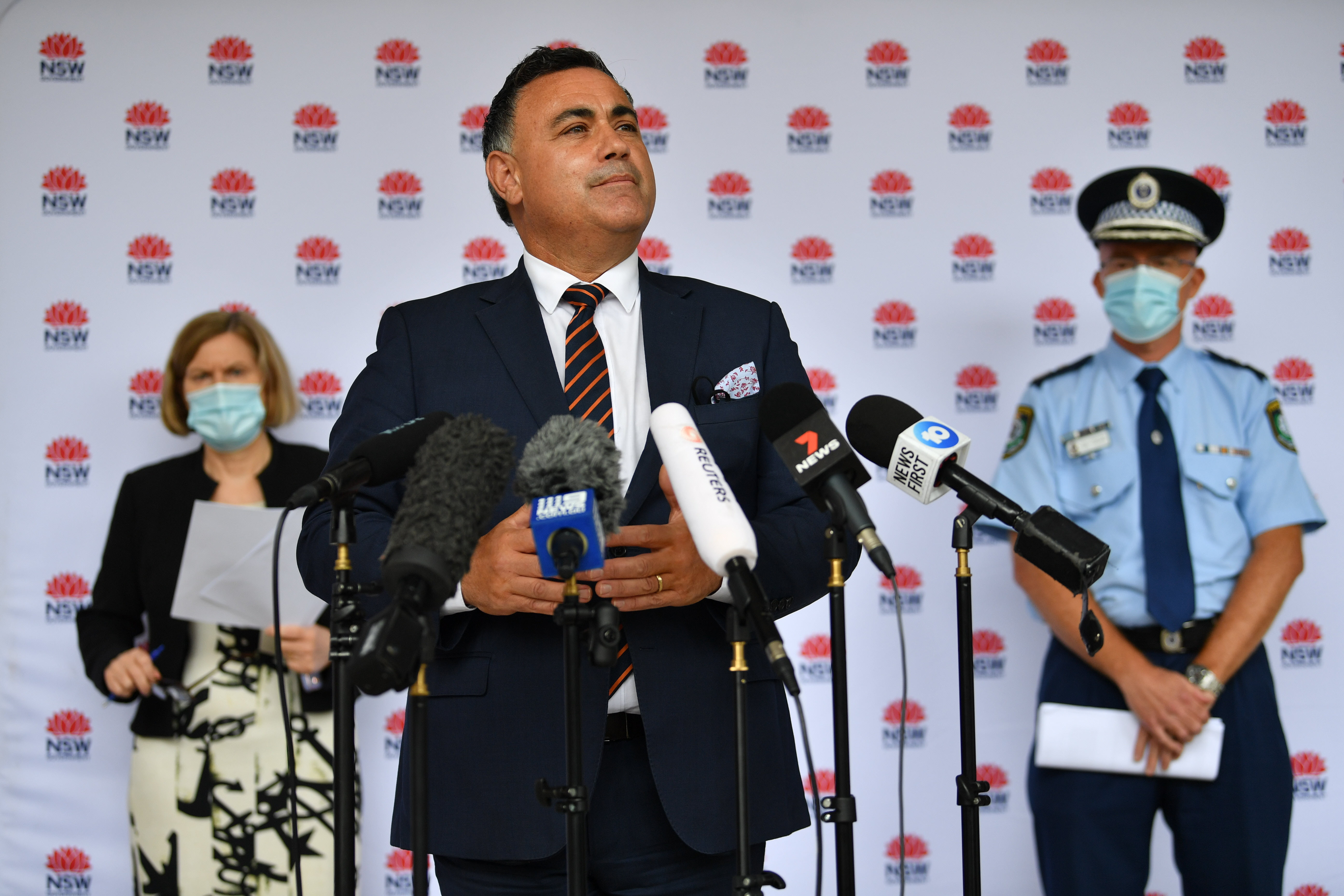 Then-acting NSW Premier John Barilaro addresses the media in Sydney, Monday, 4 January, 2021.
