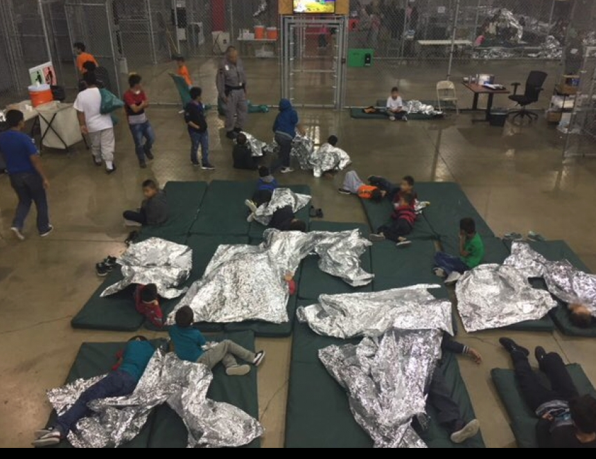 Children separated from their families after crossing illegally into the US with their parents.  