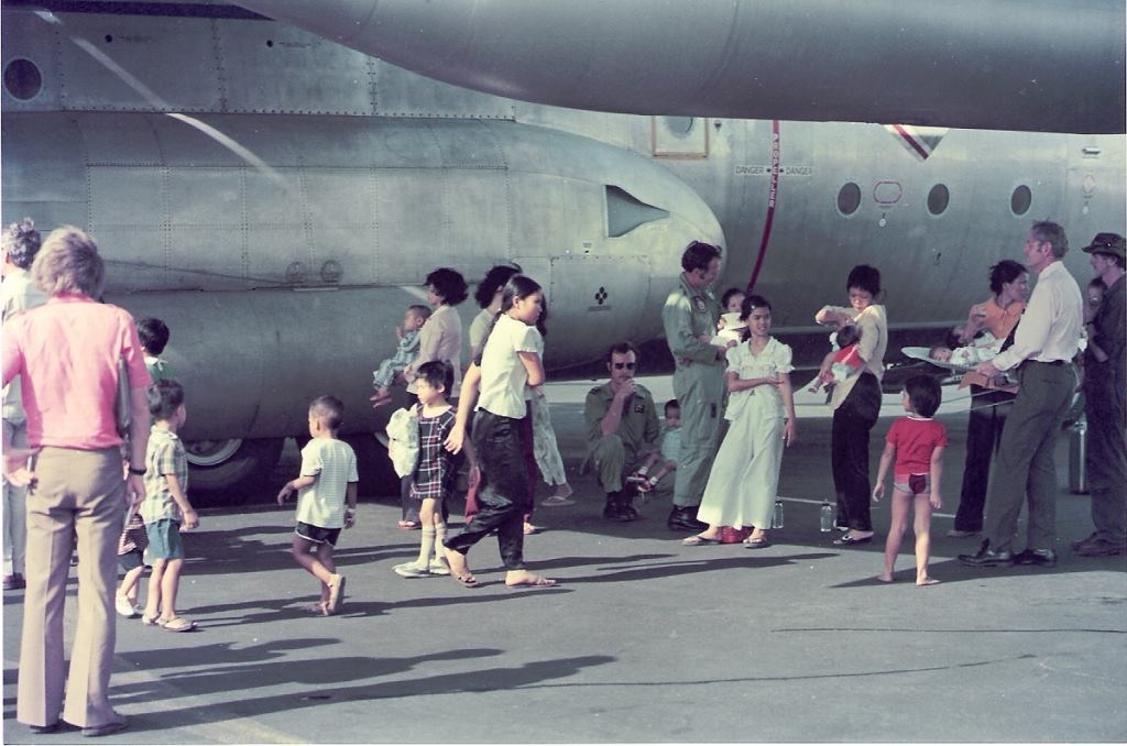 Tan Son Nhat airfield during the second airlift on 17 April 1975. (Photo: Ian Frame)