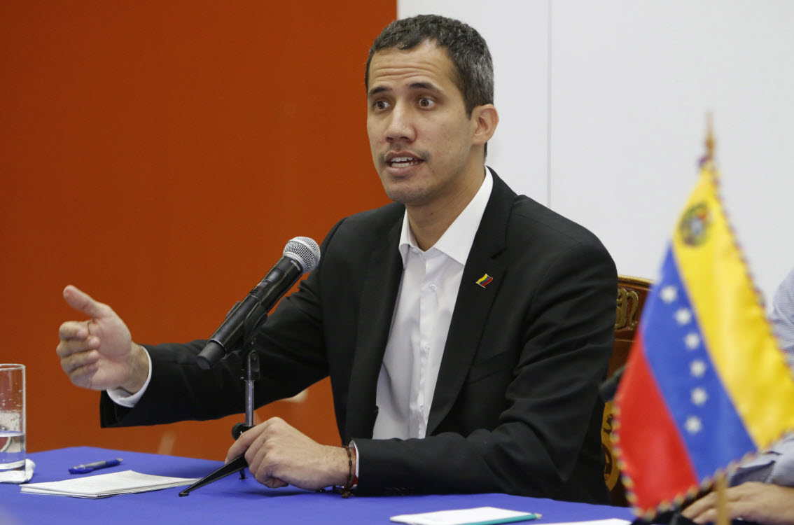 Venezuelan opposition leader Juan Guaido. Donald Trump has been vocal in his opposition to the leftist leader.