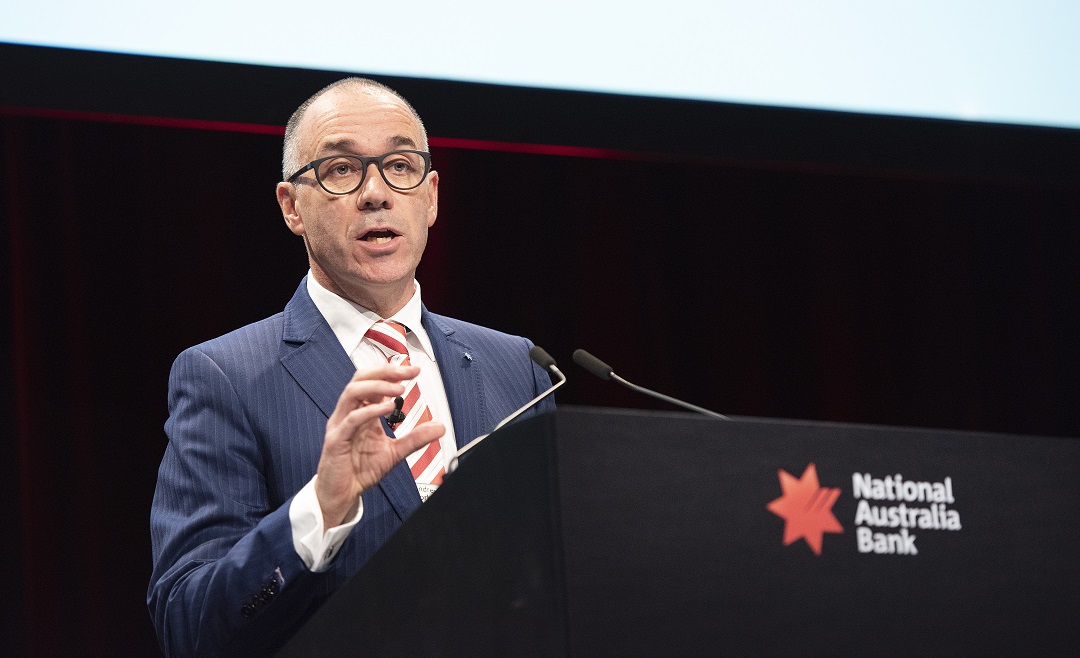 NAB Group Chief Executive Officer and Managing Director Andrew Thorburn addresses NAB's 2018 annual general meeting in Melbourne, Wednesday, December 19, 2018. (AAP Image/Ellen Smith) NO ARCHIVING