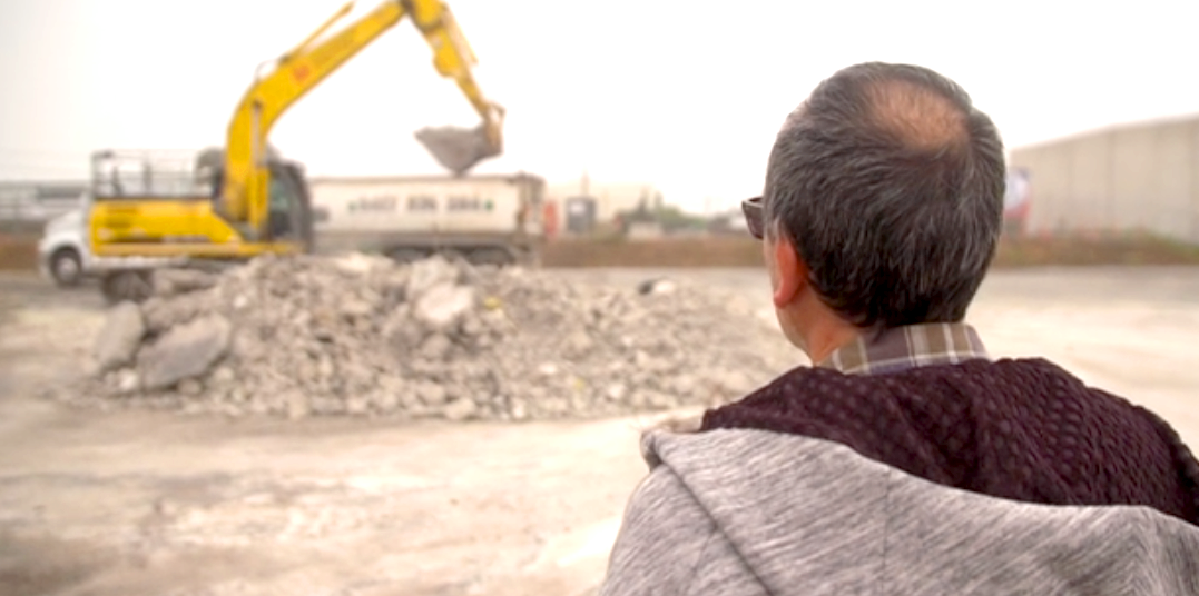 Tony Di Sebastiano watches the demolition of the factory at Somerton.