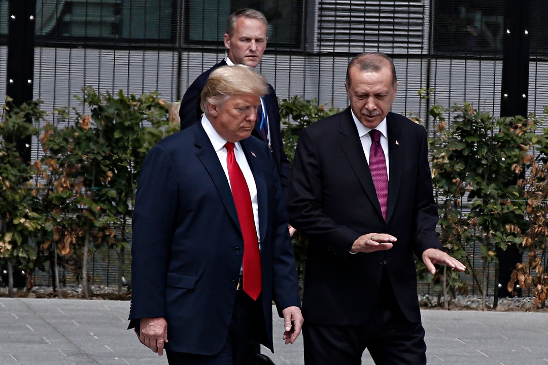US President Donald Trump and Recep Tayyip Erdogan spoke at the NATO summit in Brussels in July.