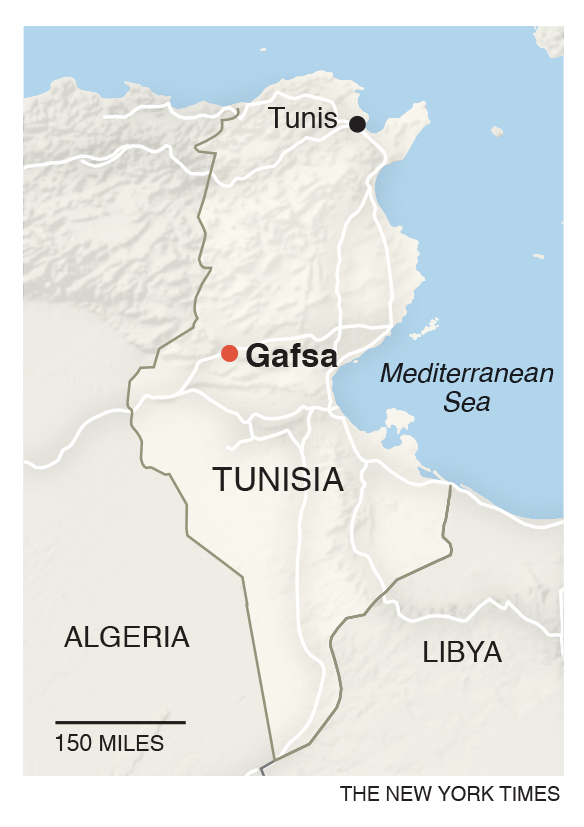 Map of Tunisia.