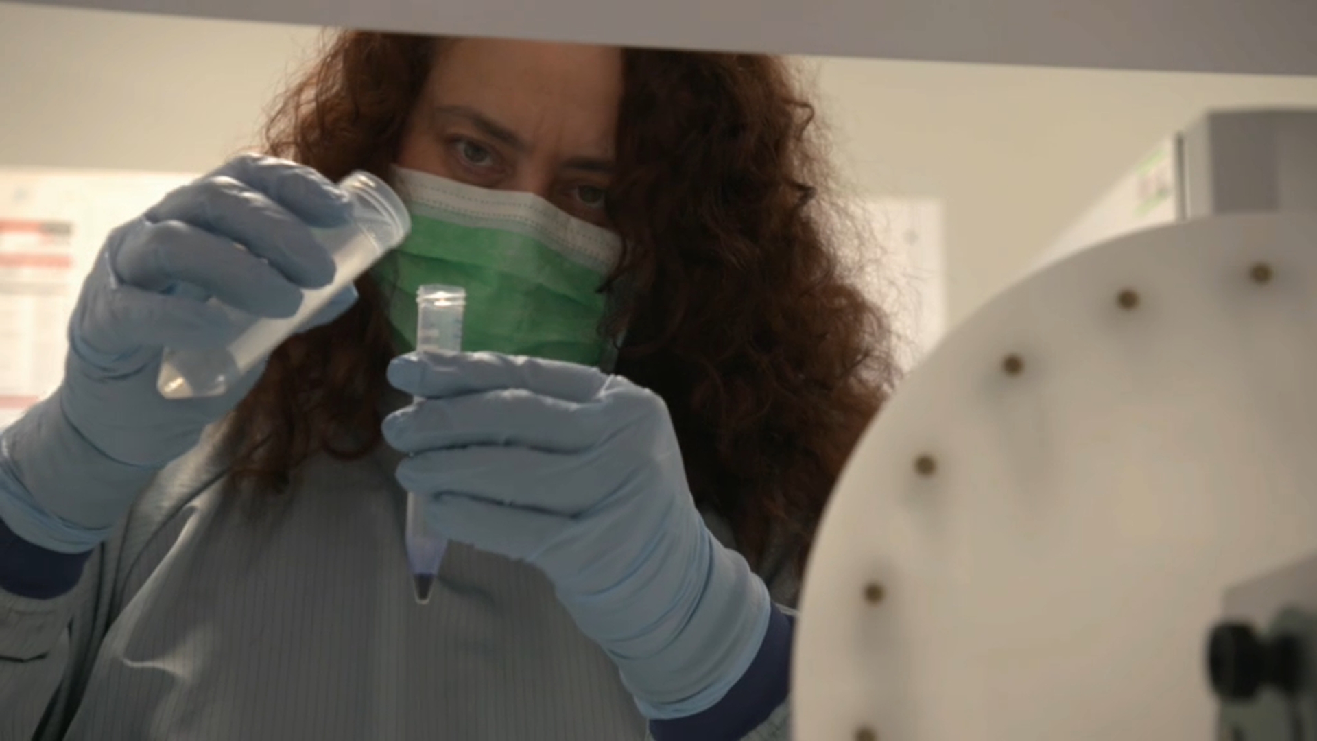 Prof Vasso Apostolopolous in her lab in Melbourne, where she's working on both a vaccine against COVID-19, as well as a treatment for the virus.