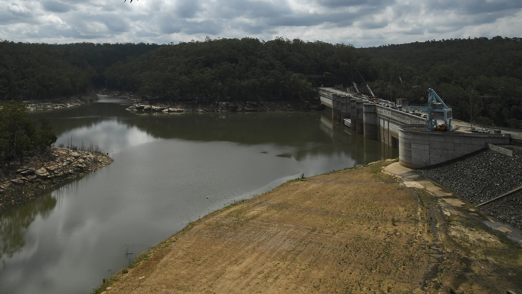 Water flowing through a dam in Sydney