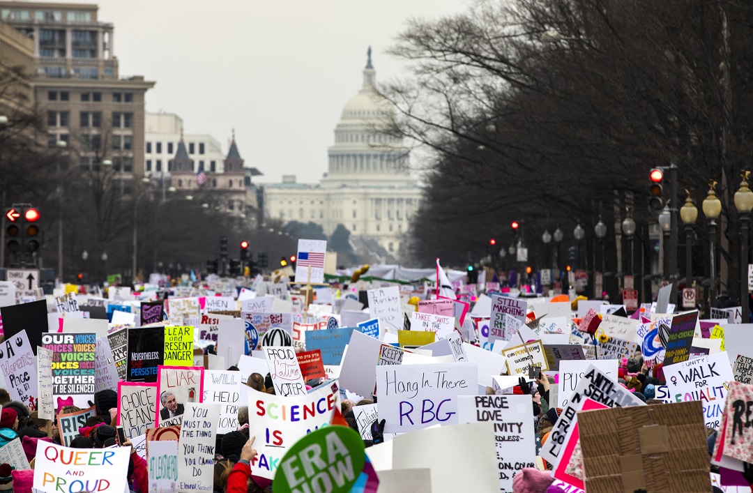 The annual Women's March walk down Pennsylvania Avenue in Washington.
