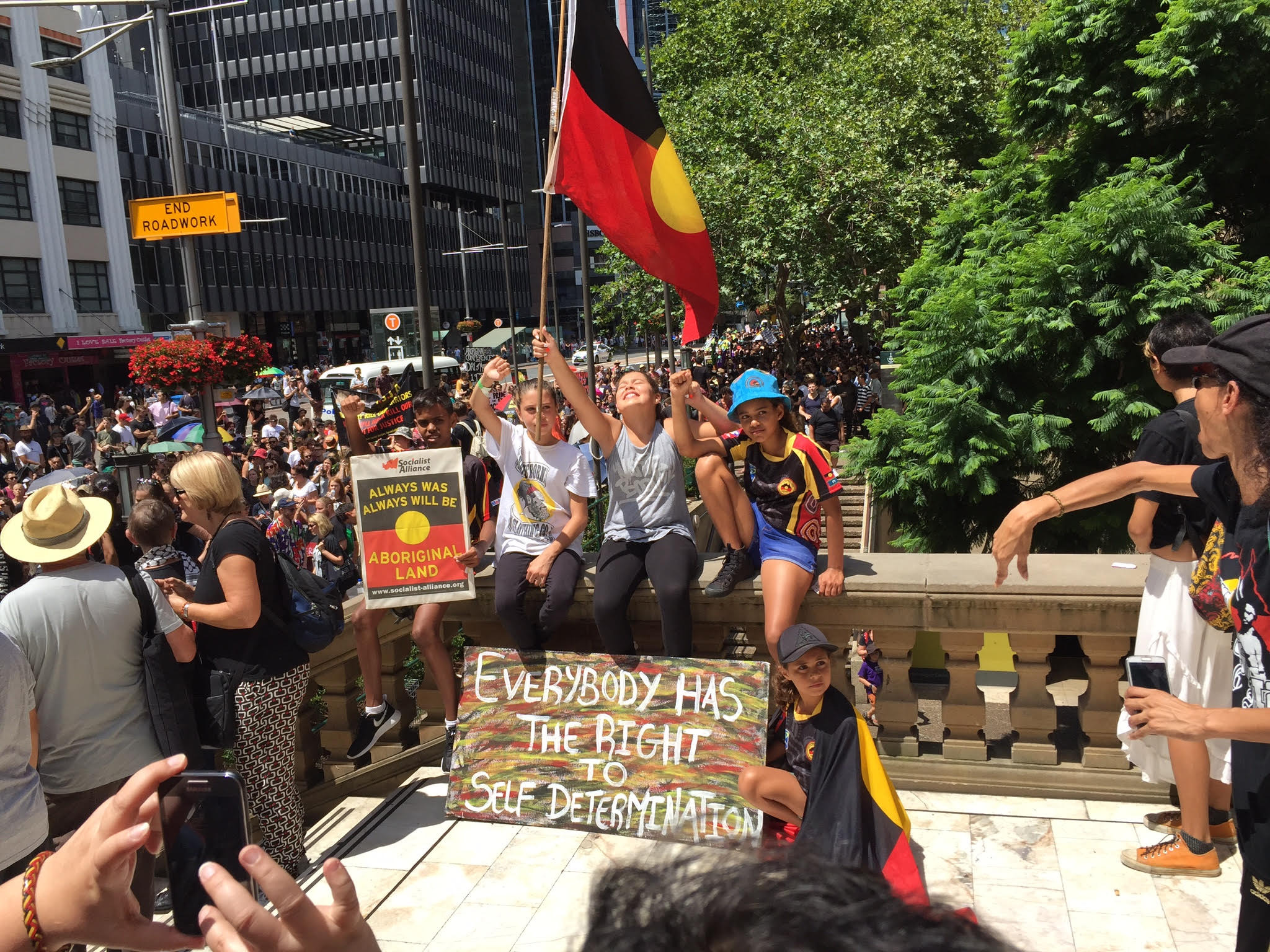 The Invasion Day march in Sydney from The Block