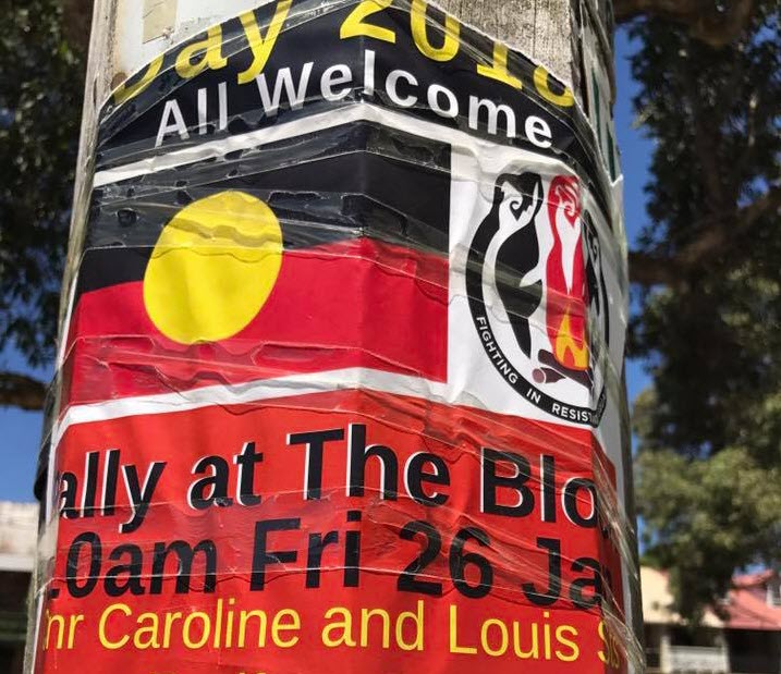 Poster in Sydney for the Sydney Invasion Day Rally