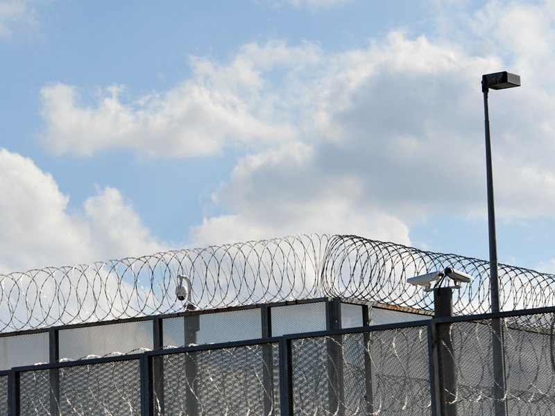 The perimeter fence at a jail