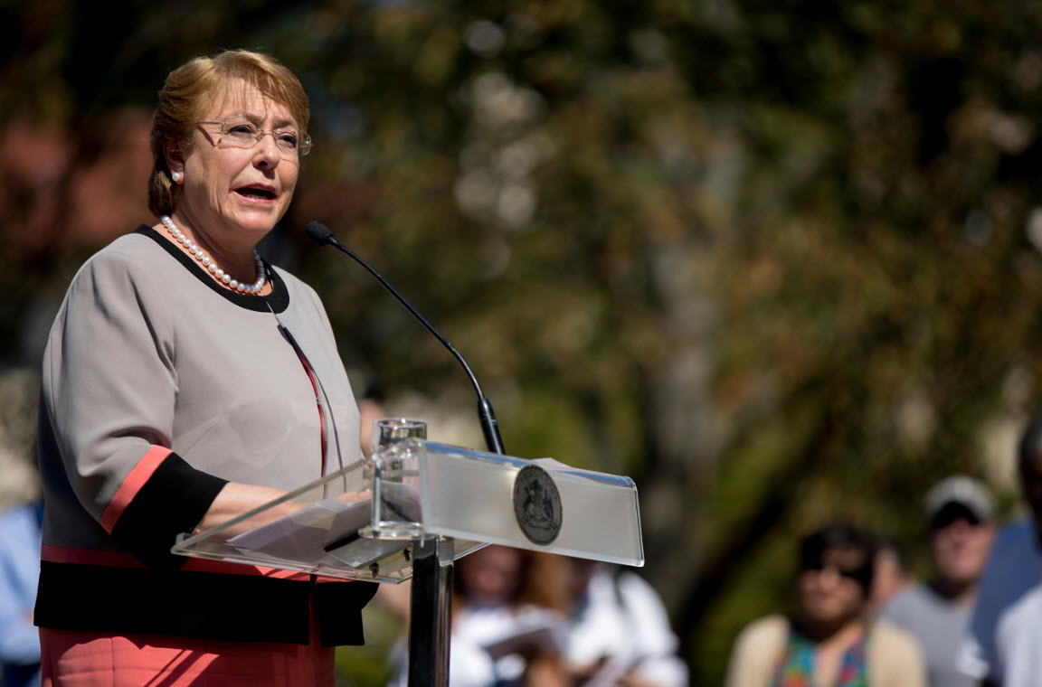 File photo of Chile's President Michelle Bachelet.