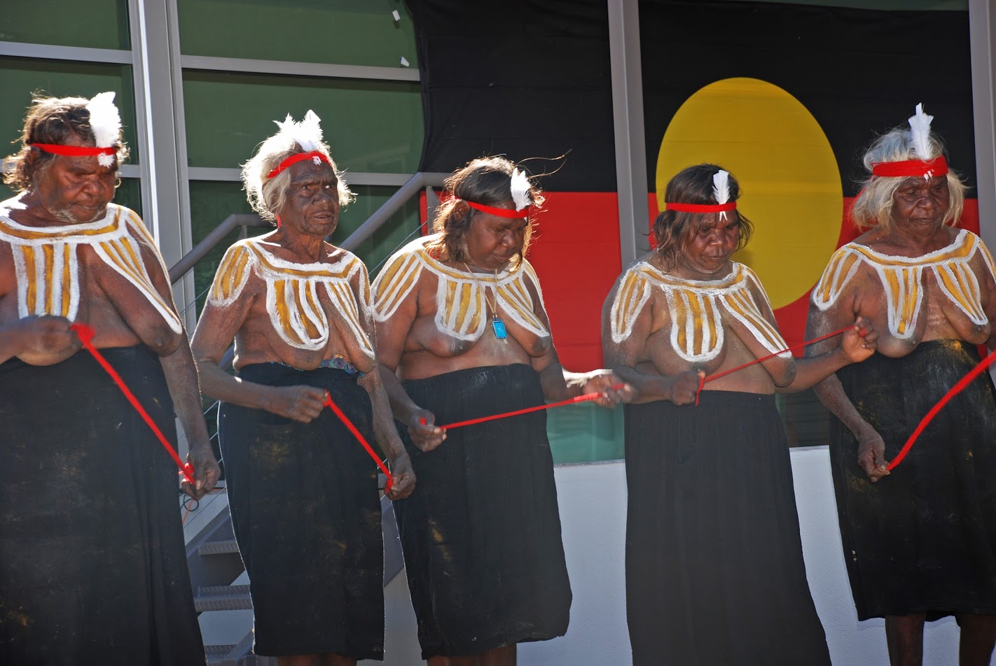 Women in ceremony at the declration of the Katiti Petermann Indigenous Protected Area