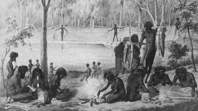 Family life for First Nations People in Victoria, 1857.