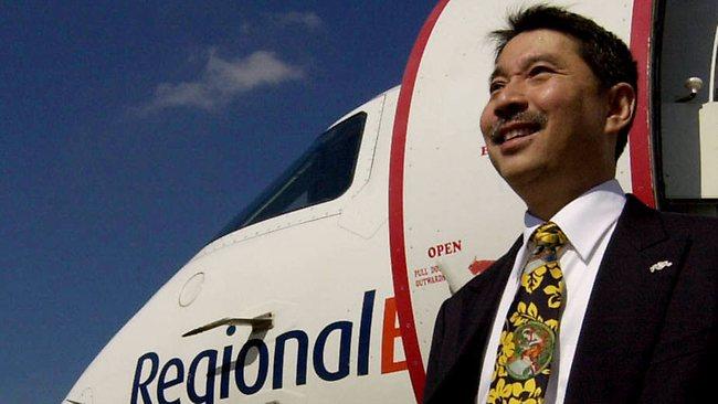 Regional Express (REX) Airline executive chairman Lim Kim Hai checking out running of airline at Sydney Airport.