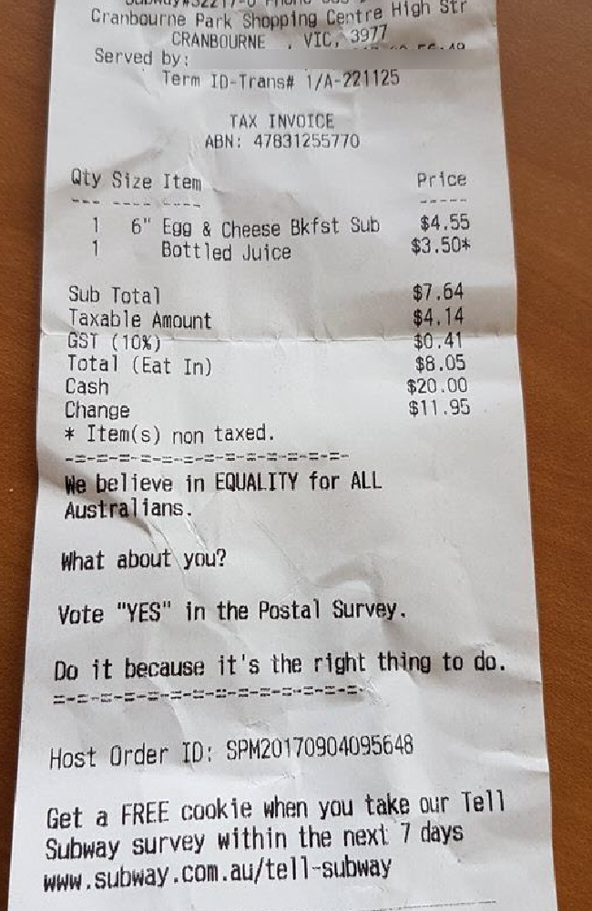 Can you spot the message hidden in this receipt?