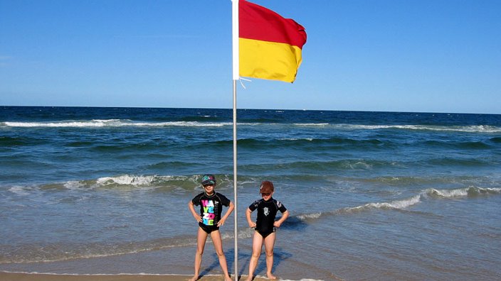 Between the flags
