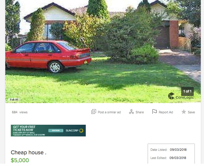 Cheap house ad