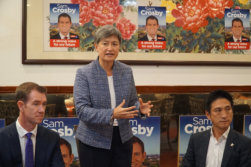 Penny Wong in Burwood, western Sydney, ahead of federal election