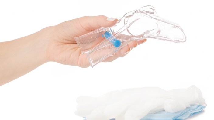 Female hands gynecological mirror examination gynecologist isolation