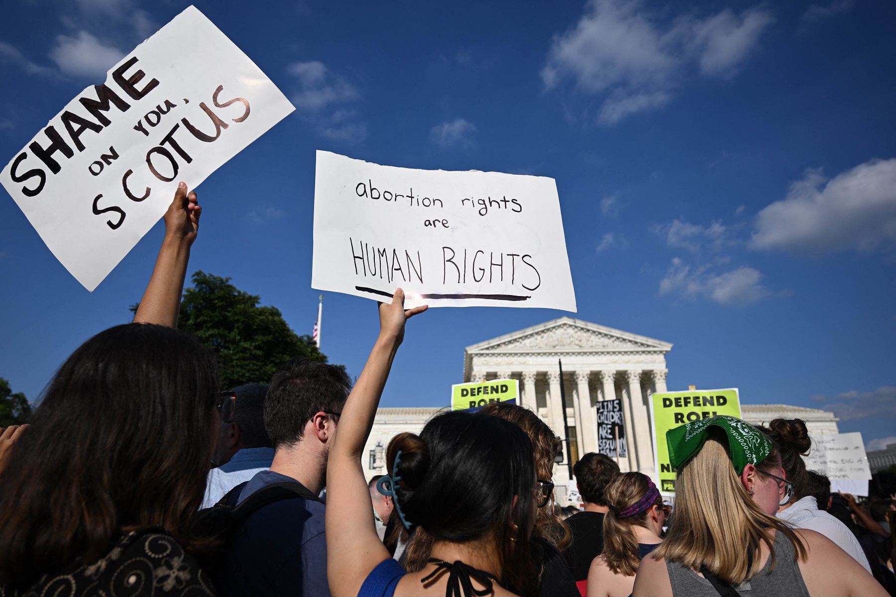 Abortion rights activists rally outside of the US Supreme Court after the overturning of Roe Vs. Wade