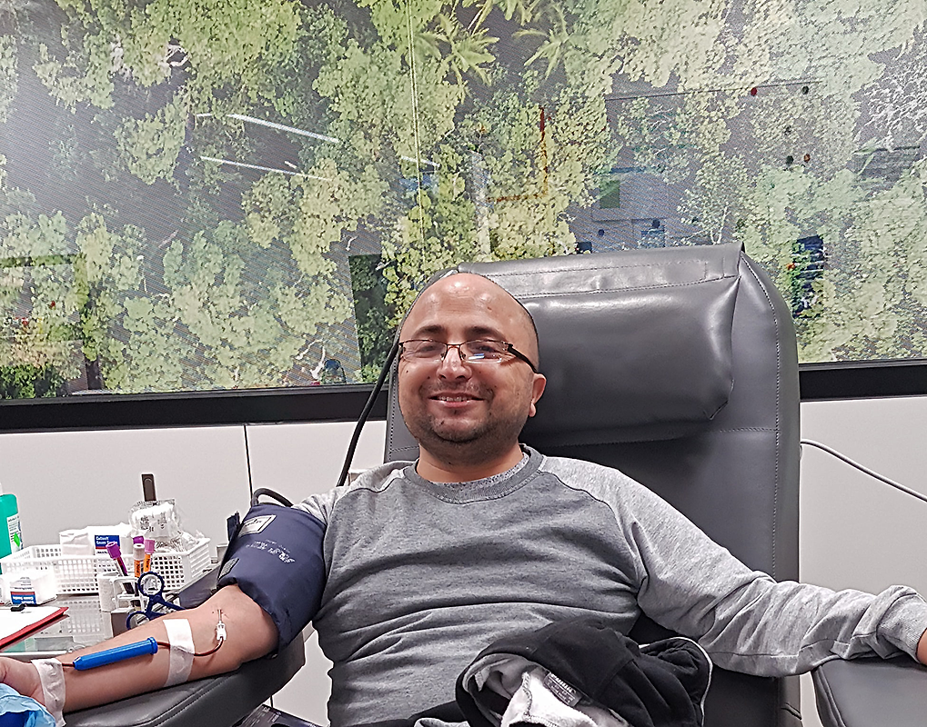 Sandeep Timsina from Nepal donates blood regularly