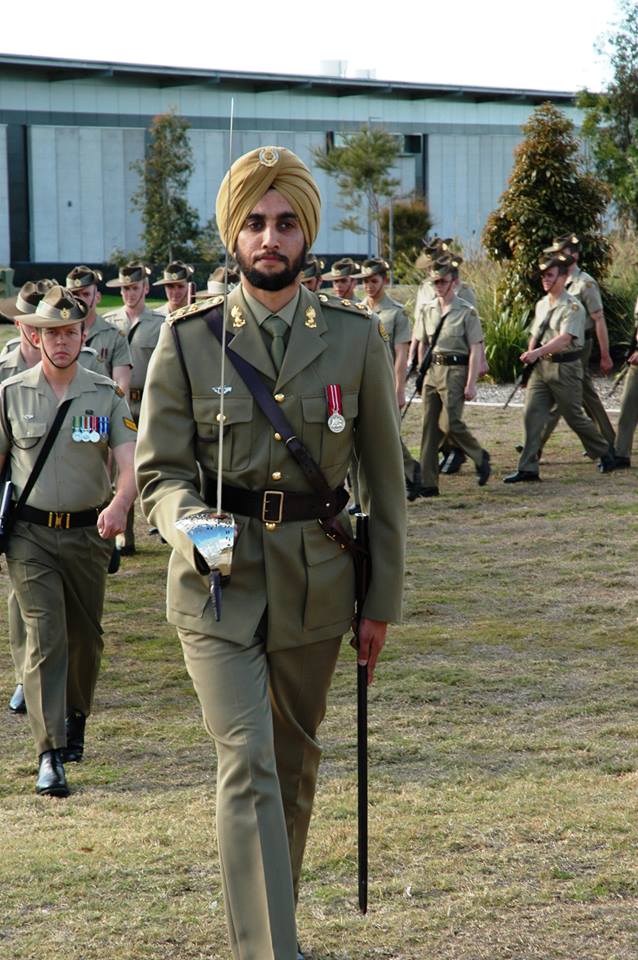 Lieutenant Amrinder Ghuman leads 2 Initial Employment Training Troop onto parade